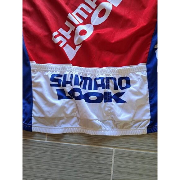 Shimano Look Classique Long-Sleeve Cycling Jersey XXL Red/White/Blue Men's - Picture 2 of 7